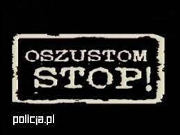 Napis oszustom stop, policja.pl