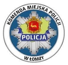 Logo Komendy Miejskiej Policji w Łomży.
