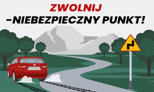 Zwolnij - niebezpieczny punkt