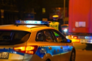 policyjna kontrola ciężarówki