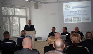 odprawa roczna z udziałem Zastępcy Komendanta Wojewódzkiego Policji w Białymstoku i zaproszonych gości